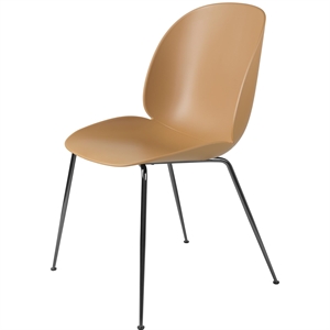 GUBI Beetle Spisestol Konisk Base Sort Krom/Amber