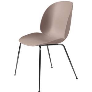 GUBI Beetle Spisestol Konisk Base Sort Krom/ Søt Rosa