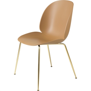 GUBI Beetle Spisestol Konisk Base Messing Matt/Amber