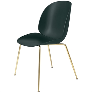 GUBI Beetle spisestol konisk Base Messing Matt/ Grønn
