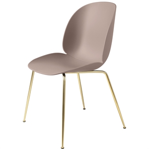 GUBI Beetle Spisestol Konisk Base Messing Matt/ Søt Rosa
