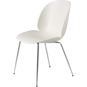 GUBI Beetle Spisestol Konisk Base Krom/ Alabaster Hvit
