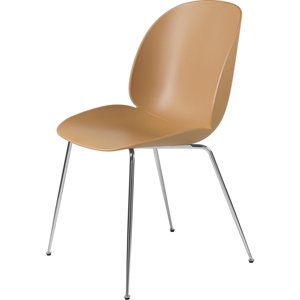 GUBI Beetle Spisestol Konisk Base Krom/Amber