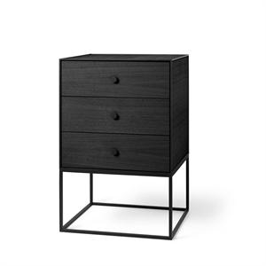 Audo Frame 49 Sidebord med 3 Skuffer i Sort Ask