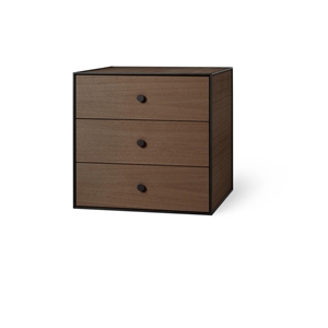 Audo Frame 49 med 3 Skuffer 42x49x49 Røkt Eik