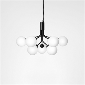 Nuura Apiales 9 Lysekrone Sort og Opal Glass
