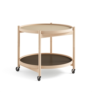 Brødre. Krüger Bølling Brettbord Ø60 Bøketre Oljet med Tallerkener i Beige/ Brun