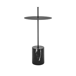 Wendelbo Calibre Sidebord Høyt med Håndtak Sort/ Sort Marmor