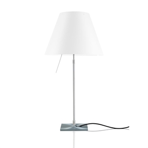 Luceplan COSTANZA Table Lamp Aluminum with White Shade