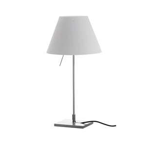 Luceplan Costanzina Bordlampe Aluminium M. Mistic Hvit Skjerm