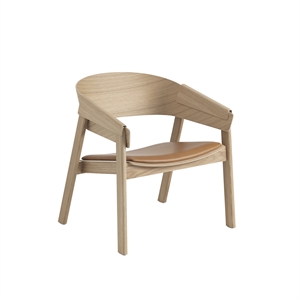 Muuto Trekk til Lenestol i Skinn, Konjakk/eik