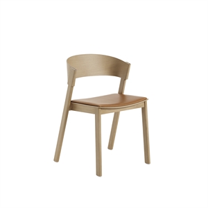 Muuto Trekk Spisestol Skinntrukket Cognac/Eik