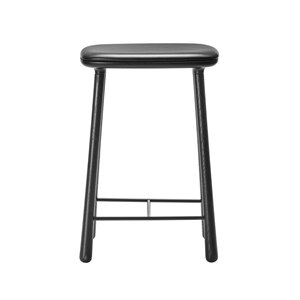 Furniture Copenhagen Cuba Barkrakk 66 cm Svartlakkert Eik/ Sort Skinn