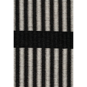 Woodnotes Cut Stripe-teppe 200x300 Papirgarn/Svart Stein