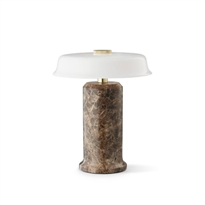 Design By Us Trip No. 2 Bærbar Lampe Mørk Emperador Marmor/Blank Opal