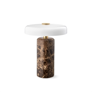 Design By Us Trip Bærbar Lampe Mørk Emperador Marmor/Blank Opal
