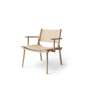 Nikari Desember Lenestol med Armlener Oljet Ask/hudfarget Skinn