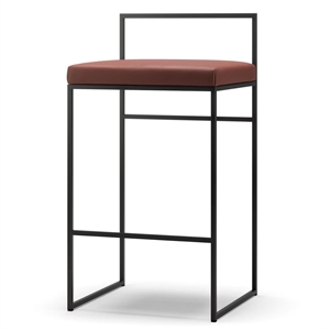 Department Barkrakk med ryggstøtte 80 cm Sort/brunt skinn