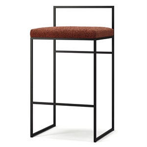 Department barkrakk med ryggstøtte 80 cm Sort/rustfarget bouclé