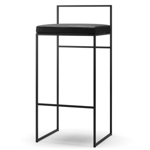 Department Barkrakk med Ryggstøtte 90 cm Sort/ Sort Skinn
