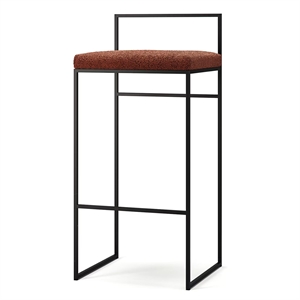 Department Barkrakk med Ryggstøtte 90 cm Sort/rustfarget Bouclé