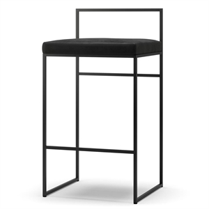 Department Barkrakk med Ryggstøtte 80 cm Sort/ Sort Fløyel