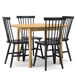 Department Wood Spisebordsett Eik/ Sort
