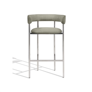 Furniture Copenhagen Font Barkrakk med Armlener 75 cm Vidar 222/Polert Stålramme