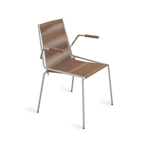 Thorup Copenhagen Noel Spisestol med Armlener Stål/ Brun Ull