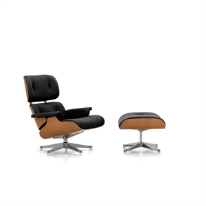 Vitra Eames Lenestol med Ottomansk Kirsebær/66 Nero/ Aluminium