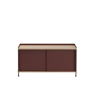 Muuto Enfold Sidebord 124x45 Eik/dyp Rød
