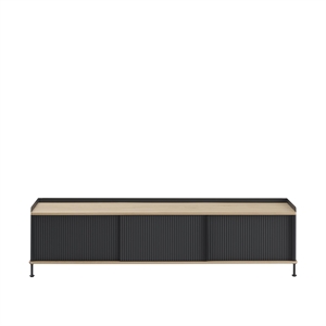 Muuto Enfold Sidebord 186x45 Eik/antrasitt Sort