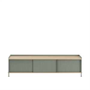 Muuto Enfold Sidebord 186x45 Eik/støvet Grønn