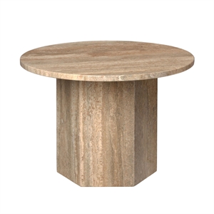 GUBI Epic Sofabord Rundt Ø60 Varm Taupe Travertin