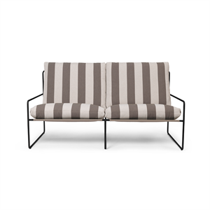 Ferm Living Desert 2-seters Sofa Stripete Svart/sjokoladefarget