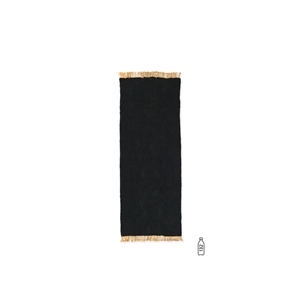 Ferm Living Blokkteppe Løper 200x80 cm Sort/Naturfarget