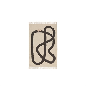 Ferm Living Lane Teppe 70x105 cm Off White/Sjokolade