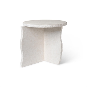 Ferm Living Mineralskulpturelt Salongbord Bianco Curia Marmor