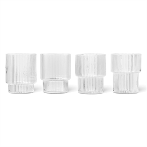 Ferm Living Ripple Glasssett med 4 Klar