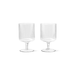 Ferm Living Ripple Vinglass Sett med 2 Klar