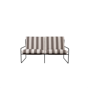 Ferm Living Desert 2-seters Sofa Stripete Svart/sjokoladefarget