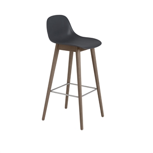 Muuto Fiber Barkrakk med Base og Ryggstøtte Sort/ Brun H97,5 cm