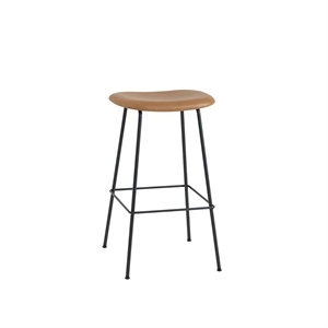 Muuto Fiber Barkrakk med Base Skinntrukket Cognac/ Sort H76 cm