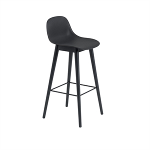 Muuto Fiber Barkrakk med Base og Ryggstøtte Sort/ Sort H97,5 cm