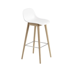 Muuto Fiber Barkrakk med Base og Ryggstøtte Hvit/eik H97,5 cm