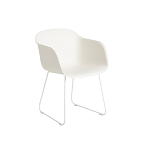 Muuto Fiber Spisestol med Armlener og Base Hvit