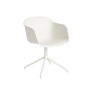 Muuto Fiber Spisestol med Armlener og Svingbar Base Hvit