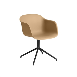 Muuto Fiber Spisestol med Armlener og Svingbar Base Oker/ Sort