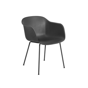 Muuto Fiber Spisestol med Armlener og Base Sort