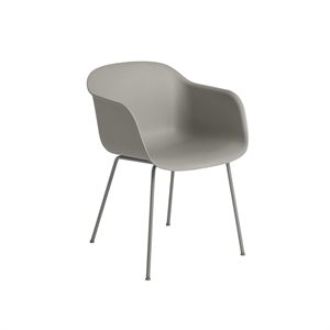Muuto Fiber Spisestol med Armlener og Base Grå